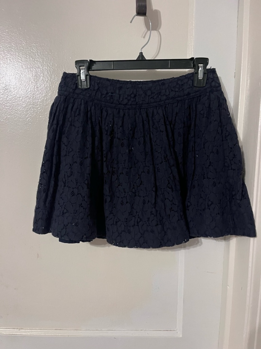 Abercrombie & Fitch Navy Lace Skater Skirt